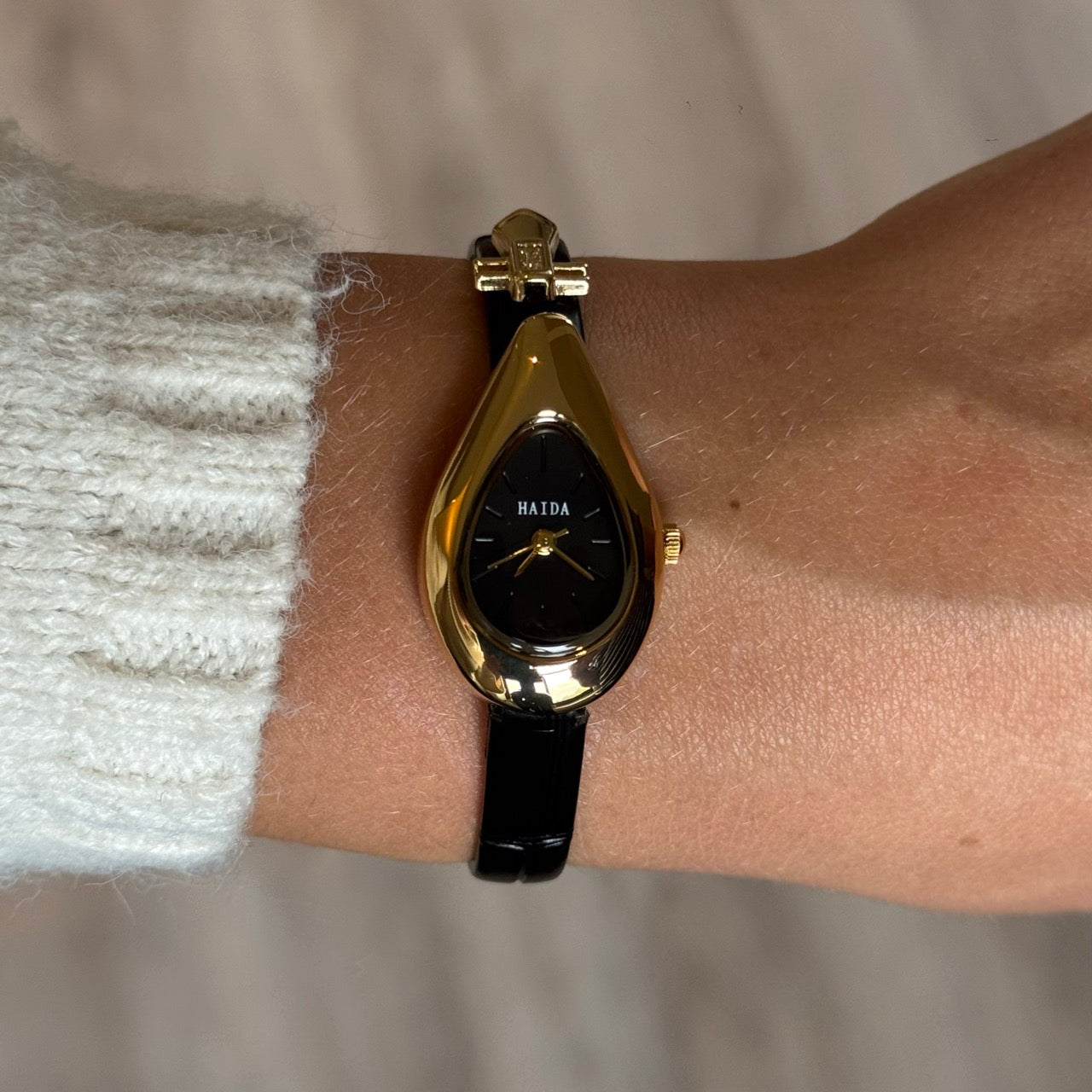 Valentina Watch | Leather Gold