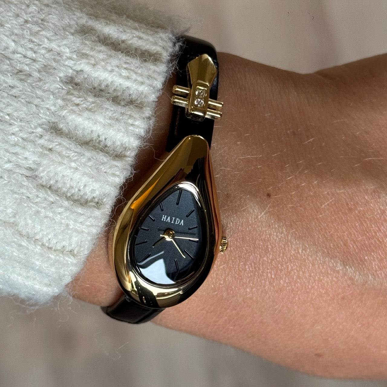 Valentina Watch | Leather Gold