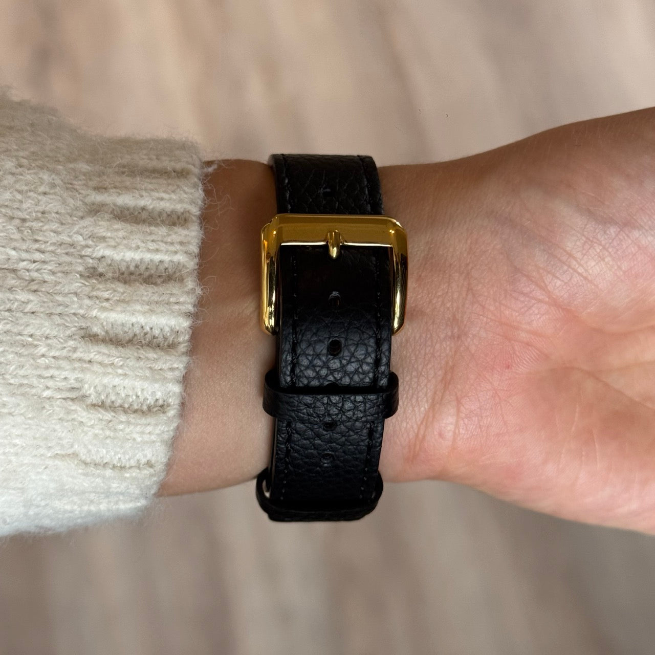 Elena Watch | Leather Gold