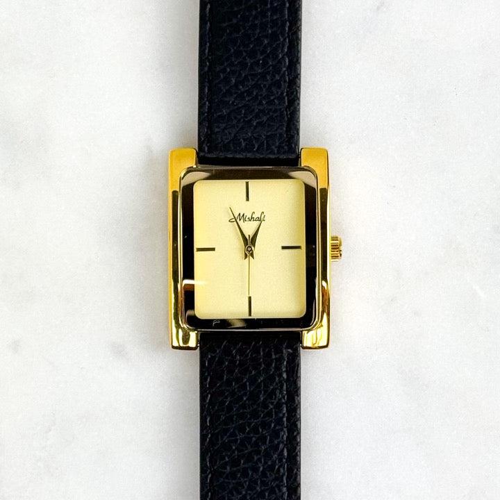 Elena Watch | Leather Gold